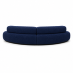 Canapé courbe en tissu bouclé bleu marine 4 places